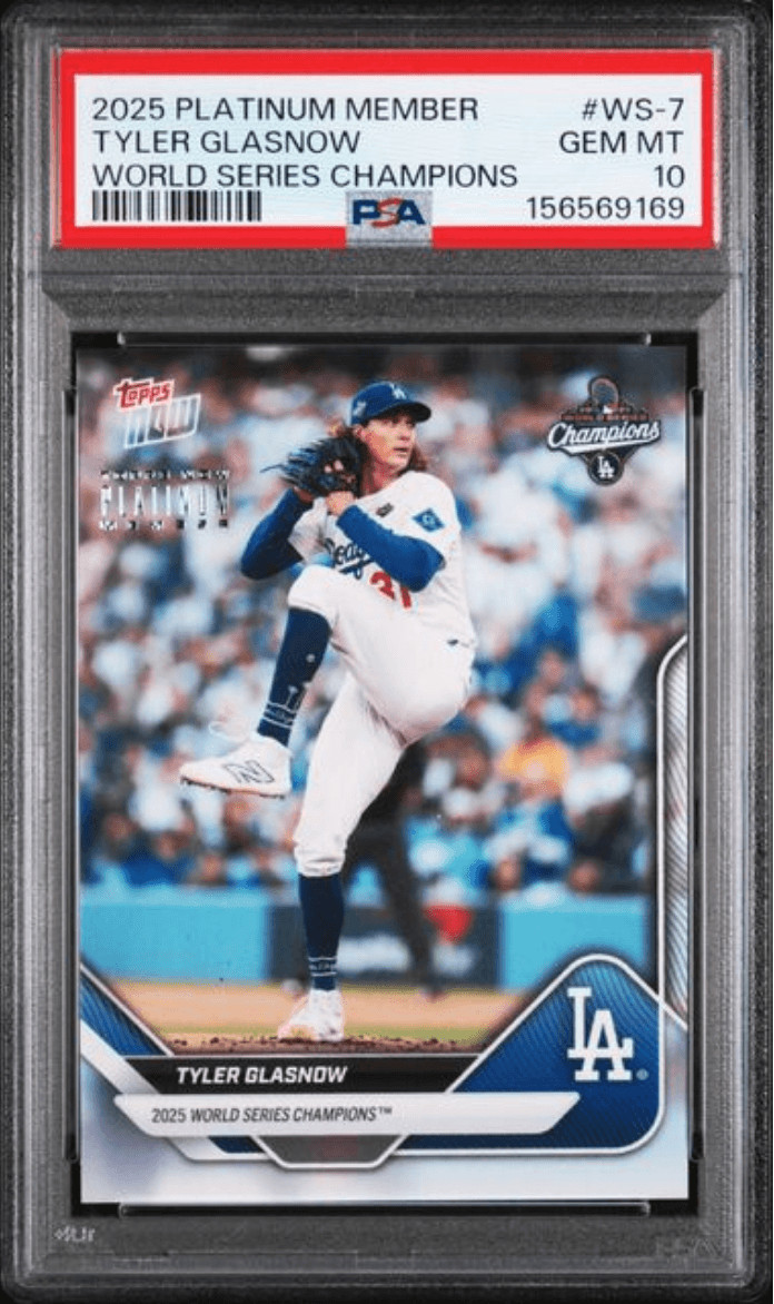 Graded 2025 Platinum Member Tyler Glasnow #WS7 Baseball Card PSA 10
