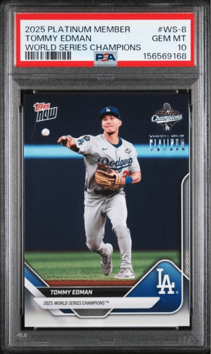 Graded 2025 Platinum Member Tommy Edman #WS8 Baseball Card PSA 10