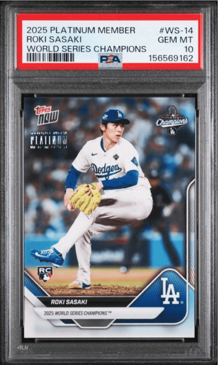 Graded 2025 Platinum Member Roki Sasaki #WS14 Rookie Baseball Card PSA 10
