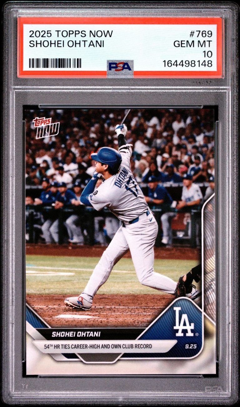 Graded 2025 Topps Now Shohei Ohtani #769 54th HR Baseball Card PSA 10 Mint