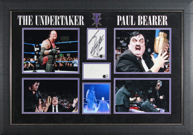 The Undertaker & Paul Bearer Authentic Signed Framed Display Autographed BAS