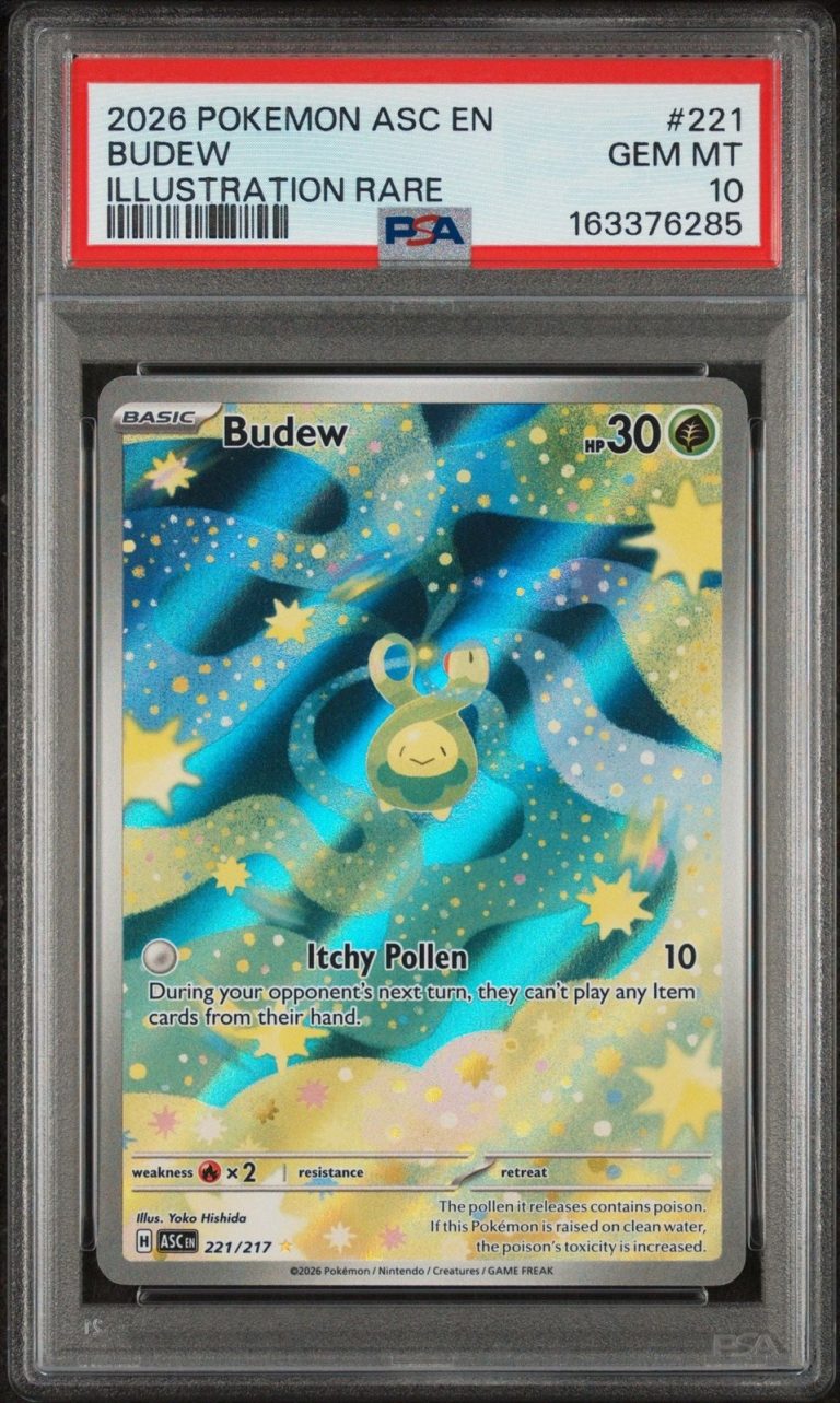 Graded 2026 Pokemon ASC EN Budew 221 Illustration Rare Card PSA 10 Gem Mint