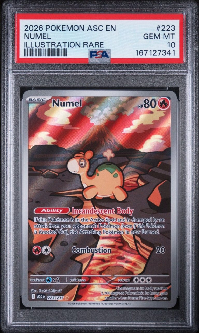 Graded 2026 Pokemon ASC EN Numel 223 Illustration Rare Card PSA 10 Gem Mint