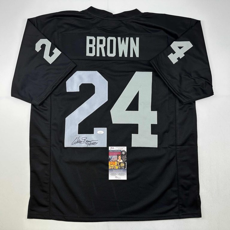 Signed Willie Brown HOF 84 Las Vegas Oakland Black Jersey JSA COA