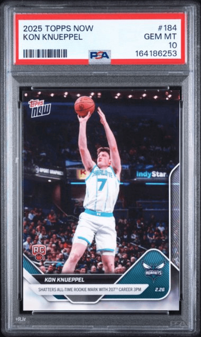 Graded 2025 Topps Now Kon Knueppel #184 Rookie RC Basketball Card PSA 10