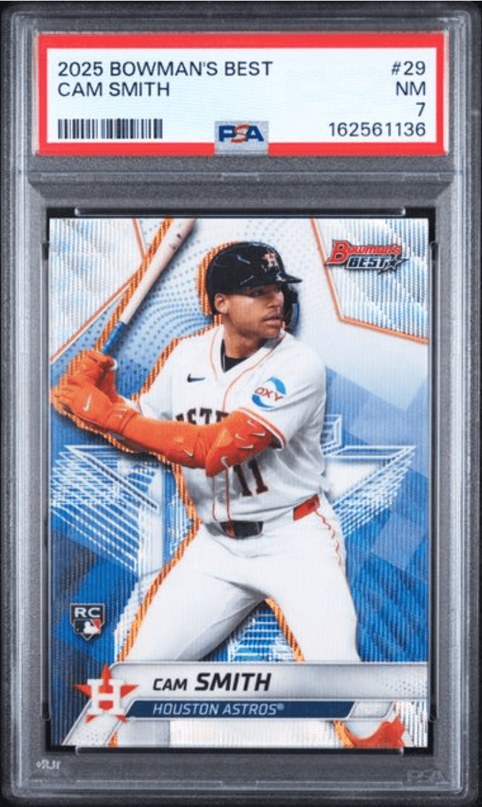 Graded 2025 Bowmans Best Cam Smith #29 Rookie RC Baseball Card PSA 7