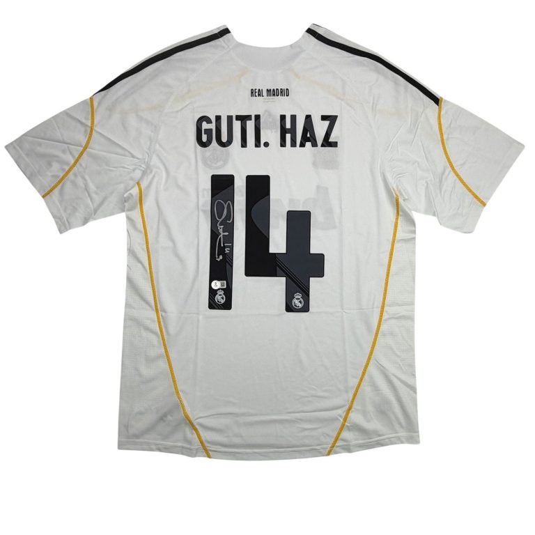 Autographed/Signed Guti Hernandez Real Madrid White Jersey Beckett BAS COA