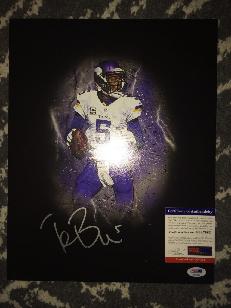 Teddy Bridgewater Signed Minnesota Vikings 11x14  Photo Star QB #2 PSA/DNA