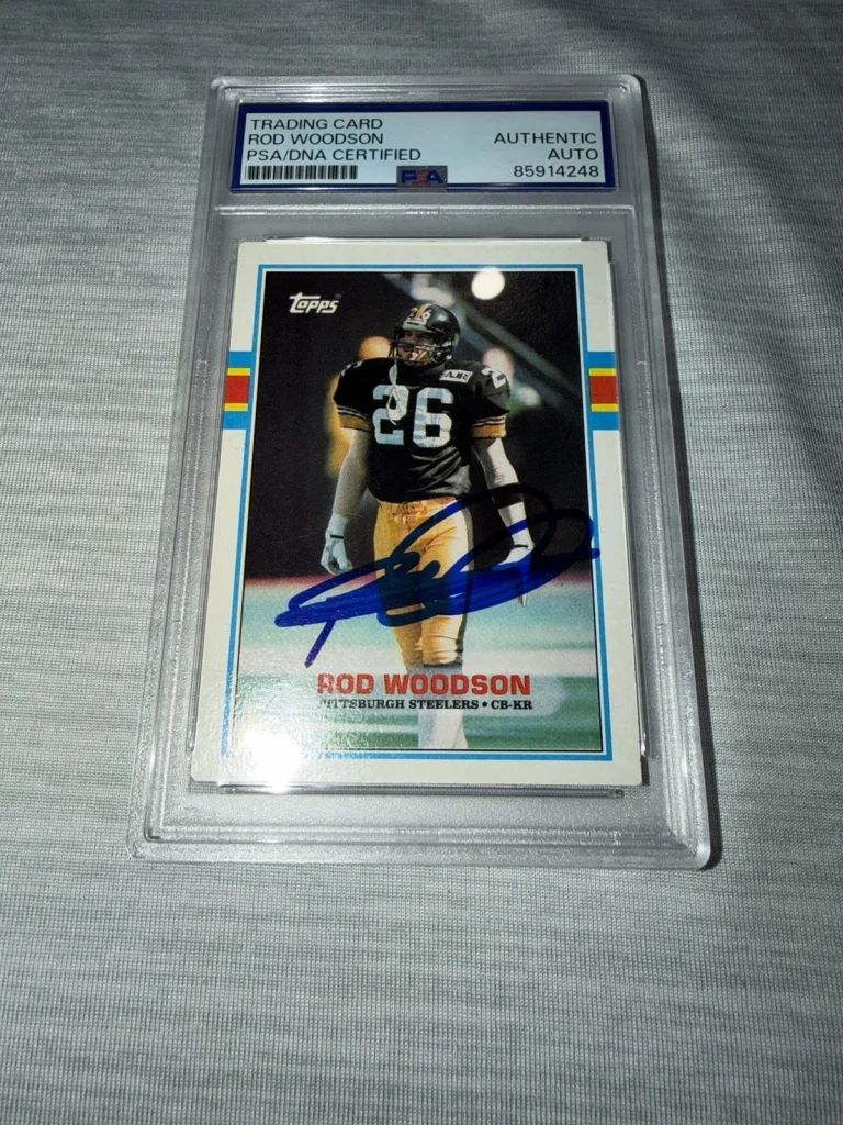 Rod Woodson Signed 1989 Topps Rookie Card Trading Card NFL HOF PSA/DNA
