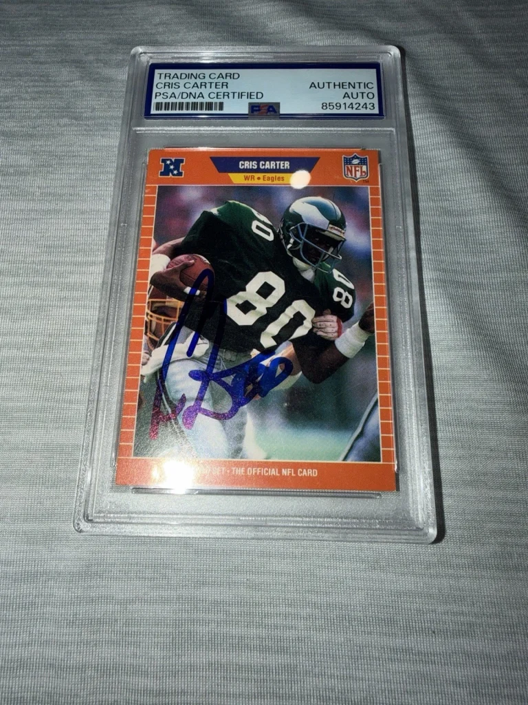 Cris Carter Signed 1989 Pro Set Rookie Card Trading Card NFL HOF PSA/DNA