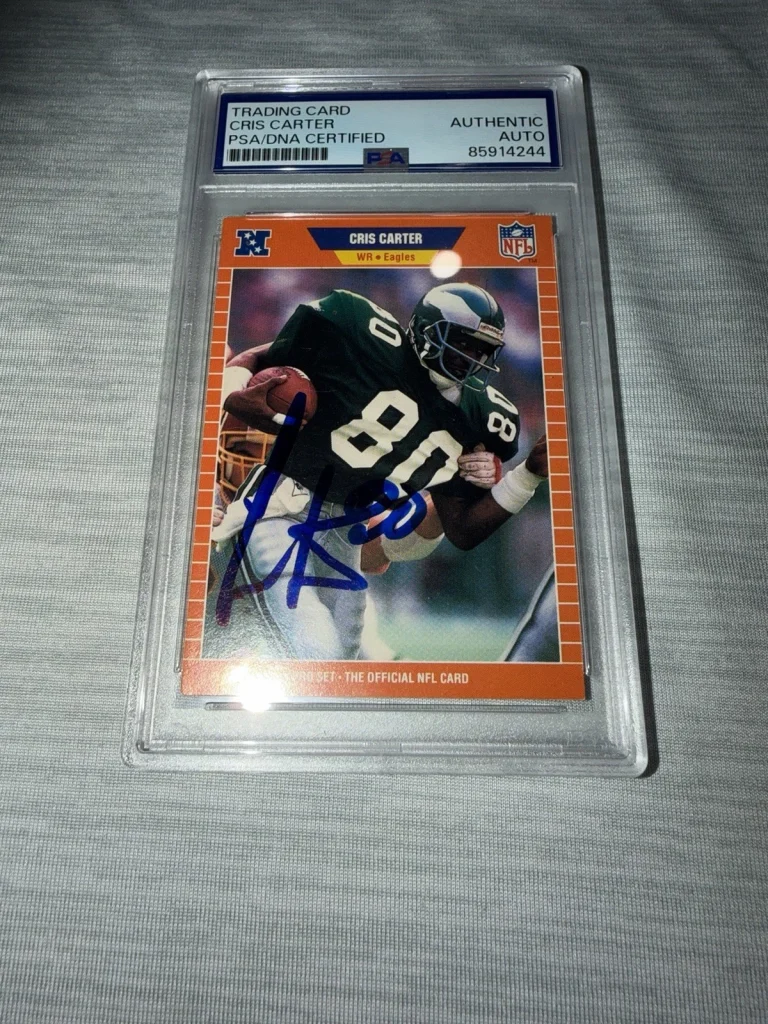 Cris Carter Signed 1989 Pro Set Rookie Card Trading Card NFL HOF PSA/DNA #2