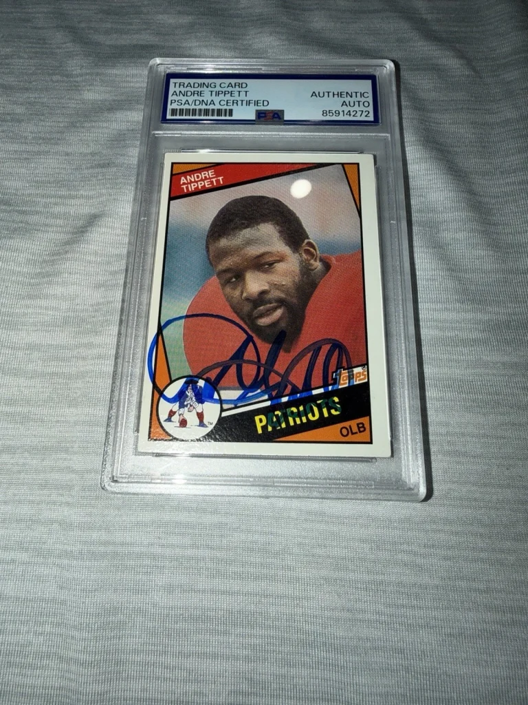 Andre Tippett Signed 1984 Topps Rookie Card Trading Card NFL HOF PSA/DNA