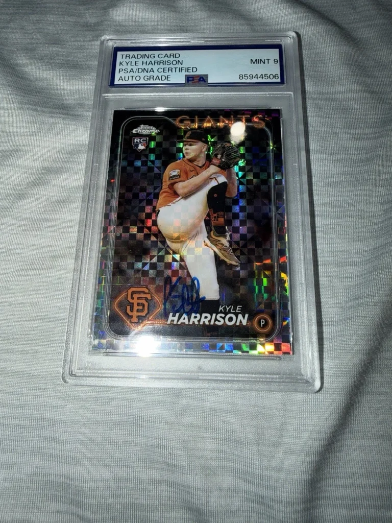 Kyle Harrison Signed 2024 Topps Chrome Checkerboard Card #191 RC PSA/DNA