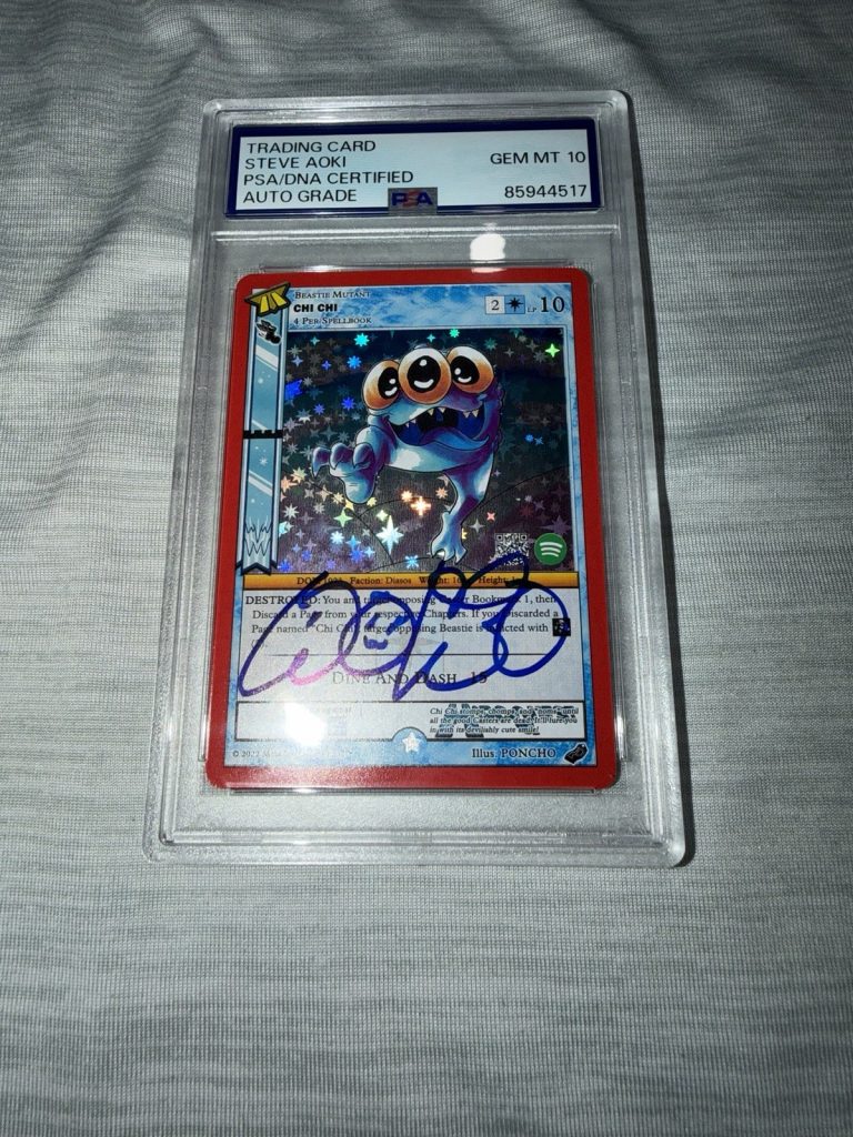 Steve Aoki Signed MetaZoo Hiroquest 2.0 Chi Chi trading card Gem 10 Auto PSA/DNA