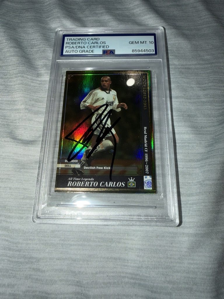 Roberto Carlos Signed 2012-13 Panini WCCF All-Time Legends Card Gem 10 PSA/DNA