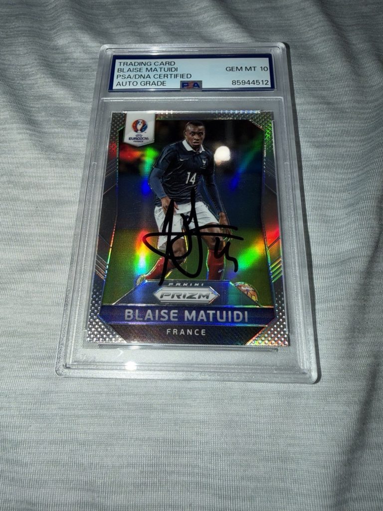 Blaise Matuidi Signed 2016 Panini UEFA Trading Card France Star Gem 10 PSA/DNA