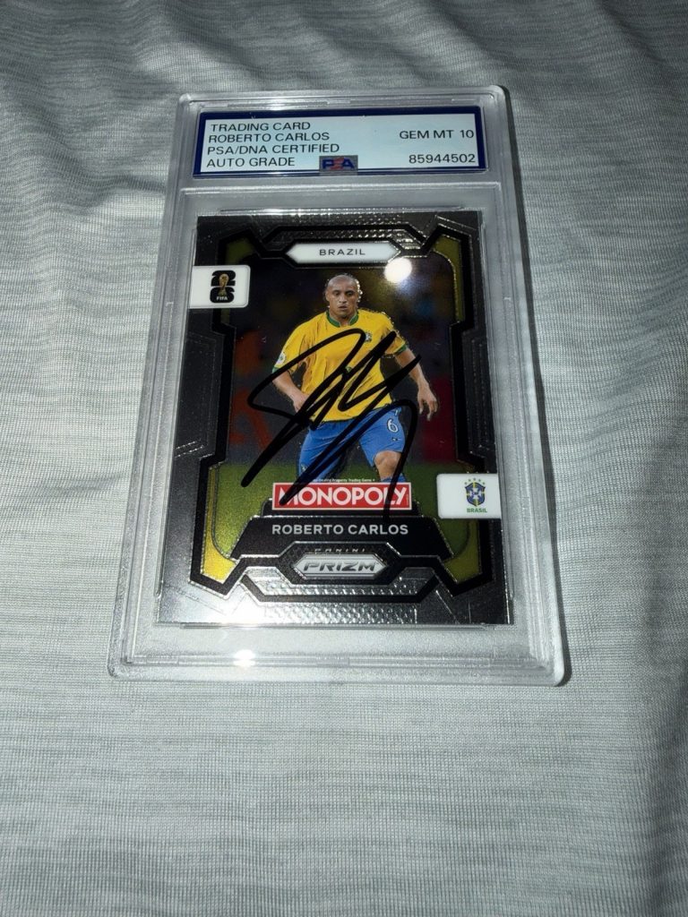 Roberto Carlos Signed 2026 Panini Monopoly Prizm Trading Card Gem 10 PSA/DNA