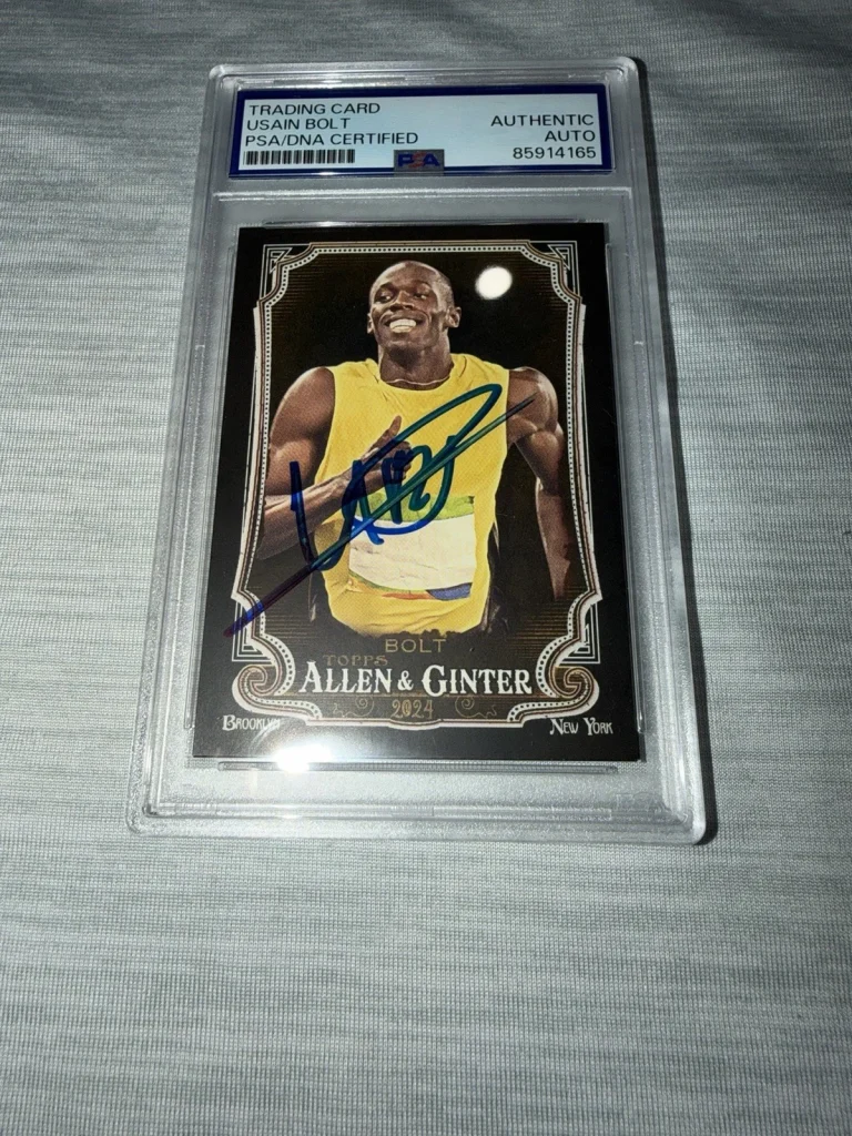 Usain Bolt Signed 2024 A&G Black Trading Card #208 Gold Legend PSA/DNA