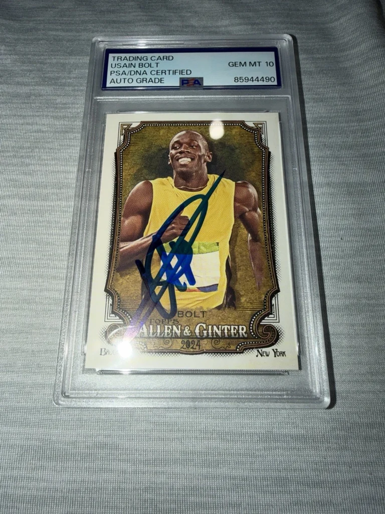 Usain Bolt Signed 2024 A&G Base Trading Card #208 Legend Gem 10 Auto PSA/DNA #2