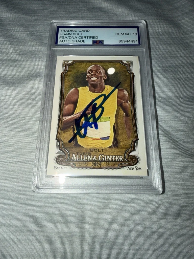 Usain Bolt Signed 2024 A&G Base Trading Card #208 Legend Gem 10 Auto PSA/DNA #3