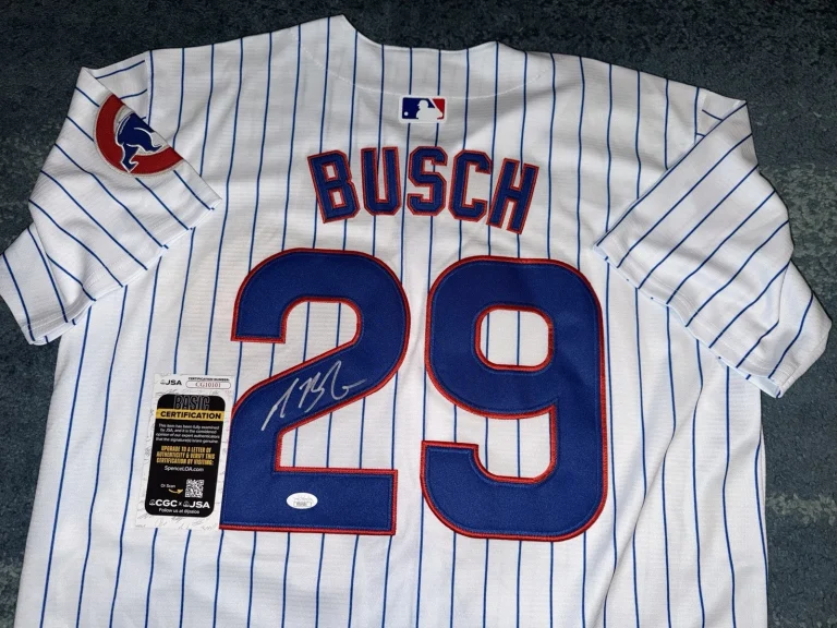 Michael Busch Signed Chicago Cubs Jersey Star Slugger JSA Auth