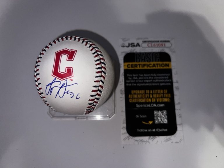 Logan Allen Signed Official Cleveland Guardians Team Stitched Baseball JSA Auth