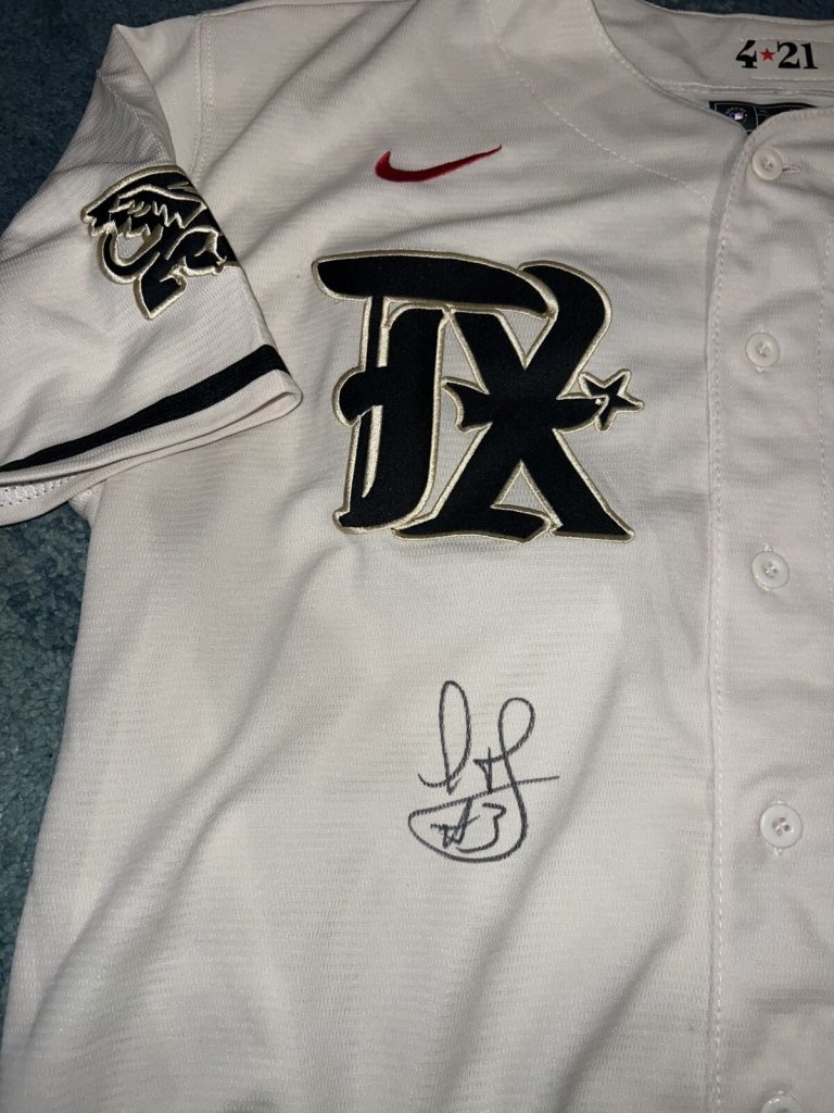 Leody Taveras Signed Texas Rangers Jersey Star Slugger JSA Auth