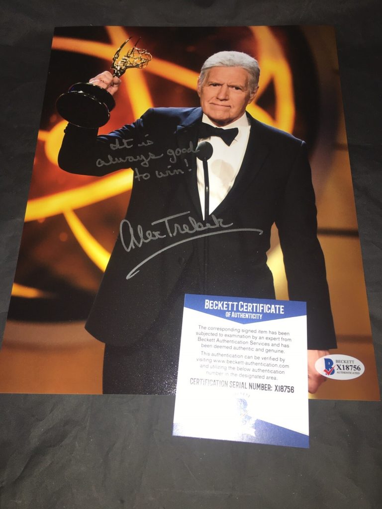 Alex Trebek Signed 8x10 Photo Hollywood Legend Beckett #17