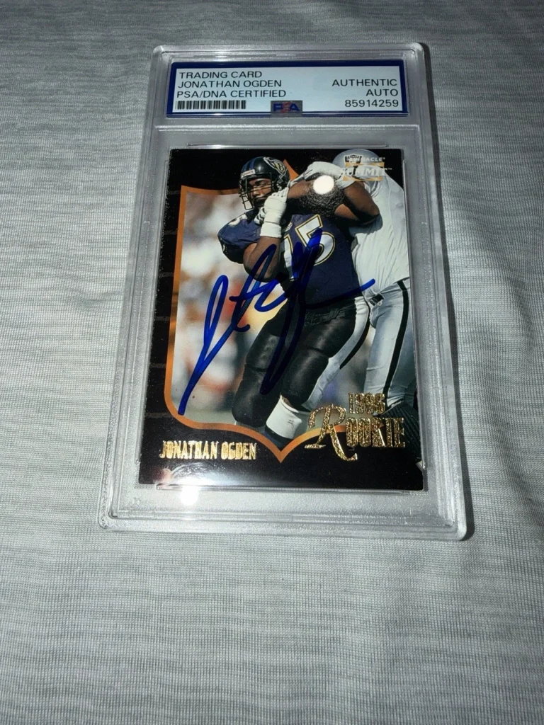 Jonathan Ogden Signed 1997 Pinnacle Summit Trading Card NFL HOF PSA/DNA