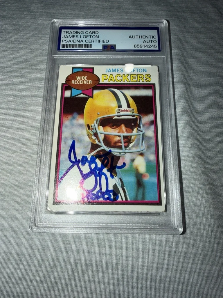 James Lofton Signed 1979 Topps Rookie Card Trading Card NFL HOF PSA/DNA