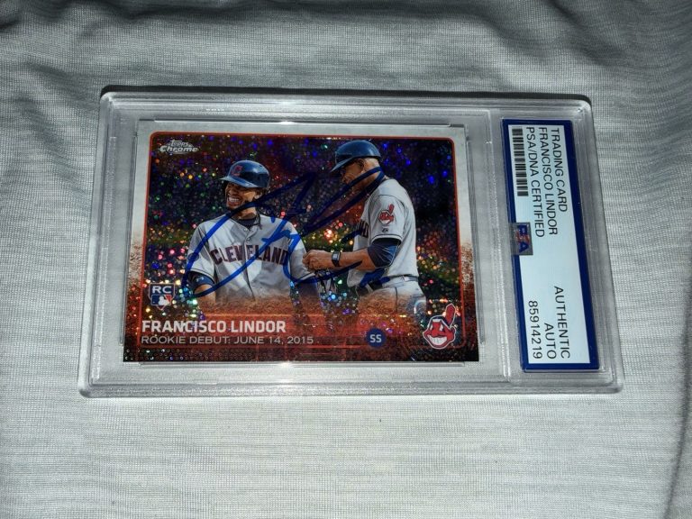 Francisco Lindor Signed 2015 Topps Chrome Rookie Card #US286 Legend PSA/DNA