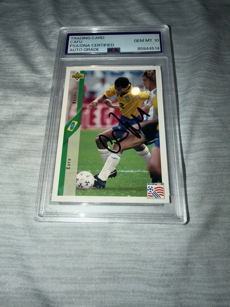 Cafu Signed 1994 Upper Deck Trading Card Brazil World Cup Star Gem 10 PSA/DNA