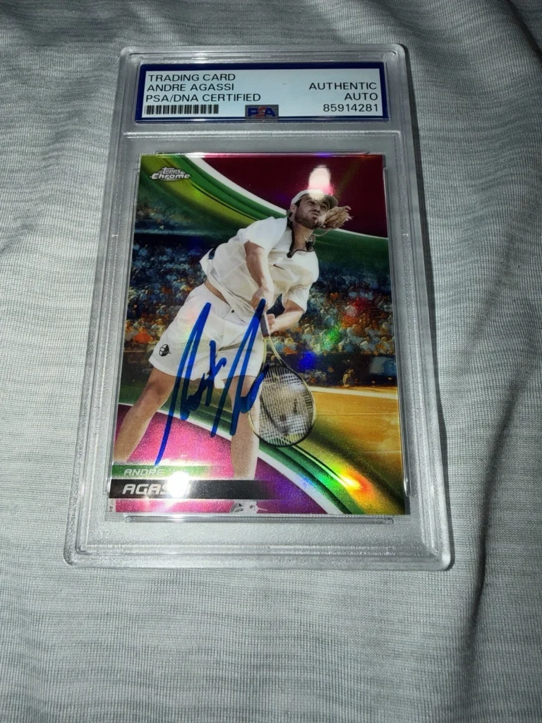 Andre Agassi Signed 2025 Topps Chrome Trading Card Pink Legend PSA/DNA