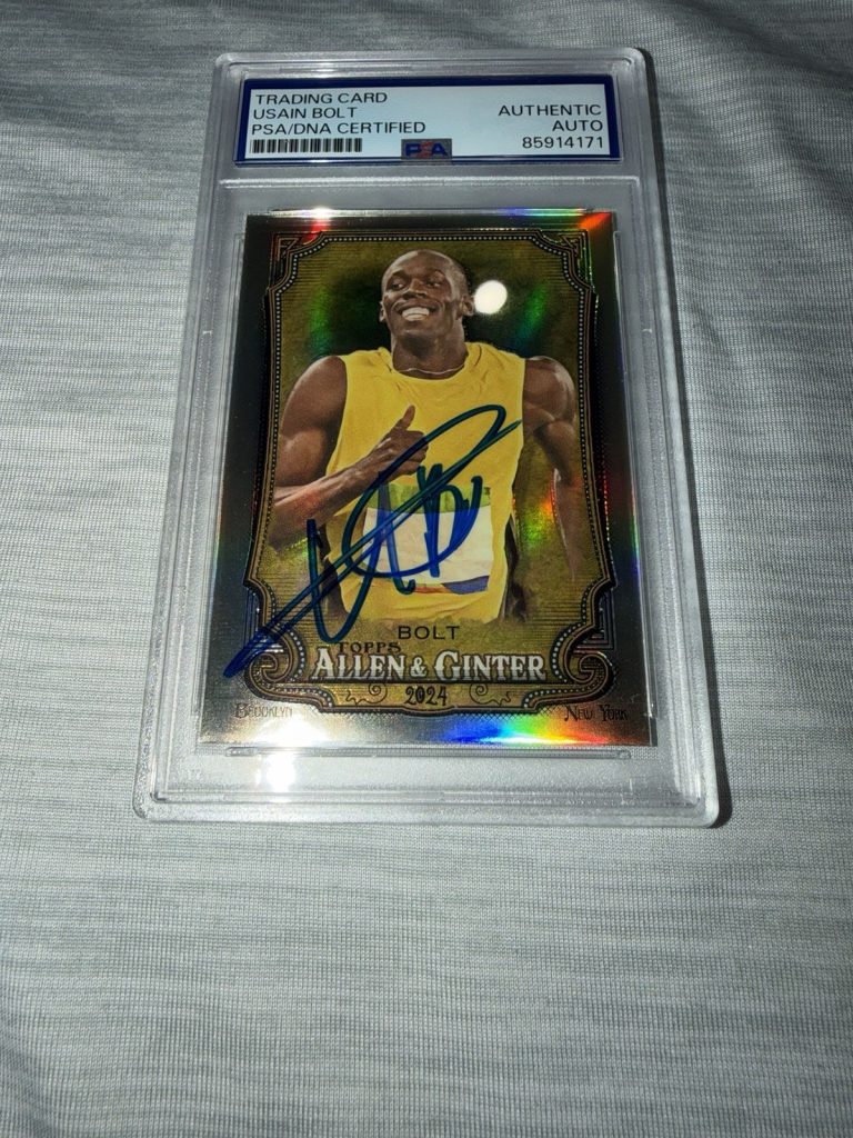 Usain Bolt Signed 2024 A&G Chrome Refractor Trading Card Legend PSA/DNA #3
