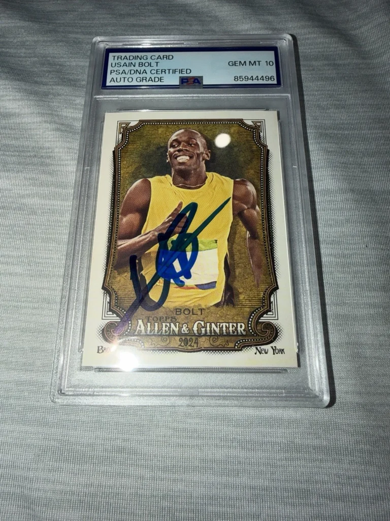 Usain Bolt Signed 2024 A&G Base Trading Card #208 Legend Gem 10 Auto PSA/DNA