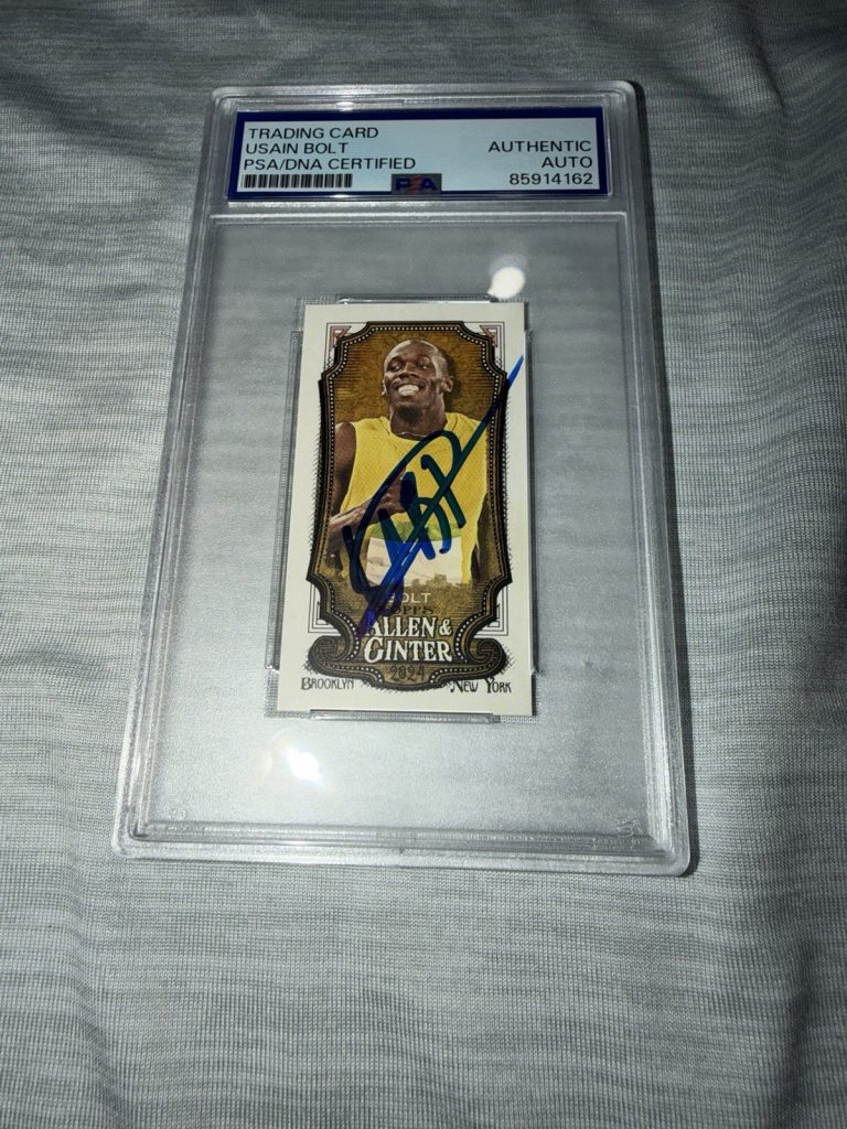 Usain Bolt Signed 2024 Allen & Ginter Trading Card Mini A&G Back Star PSA/DNA