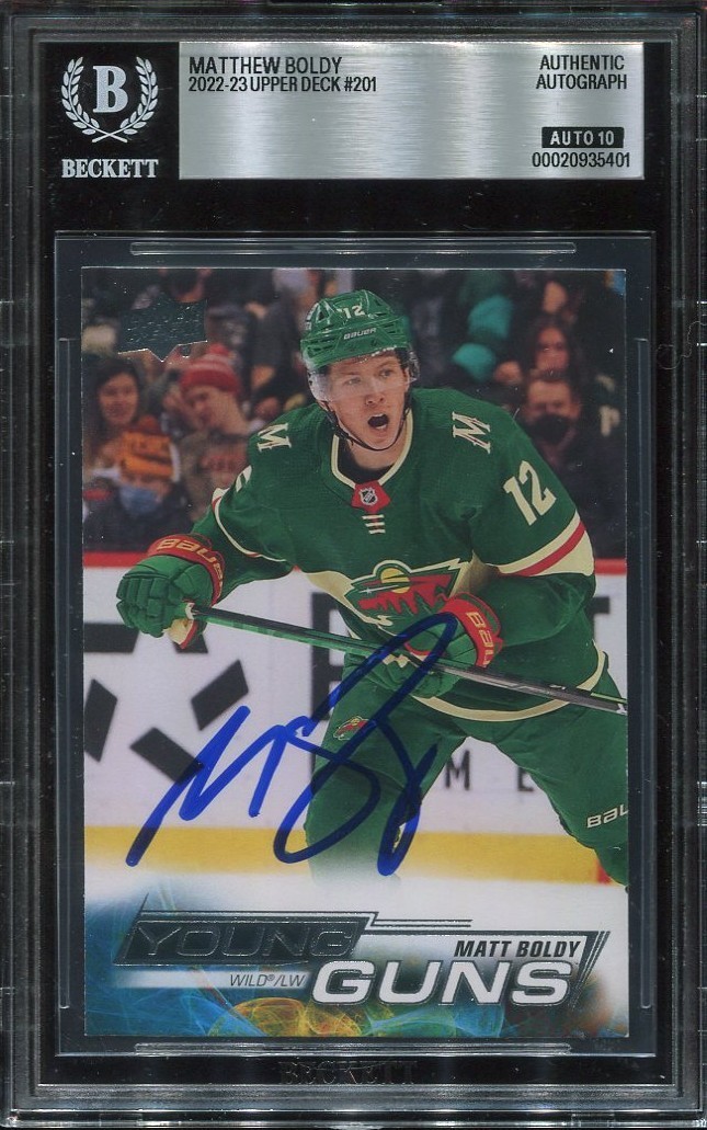 MATT BOLDY signed auto 2022 UD YOUNG GUNS ROOKIE CARD RC YG BECKETT 10 (BAS)