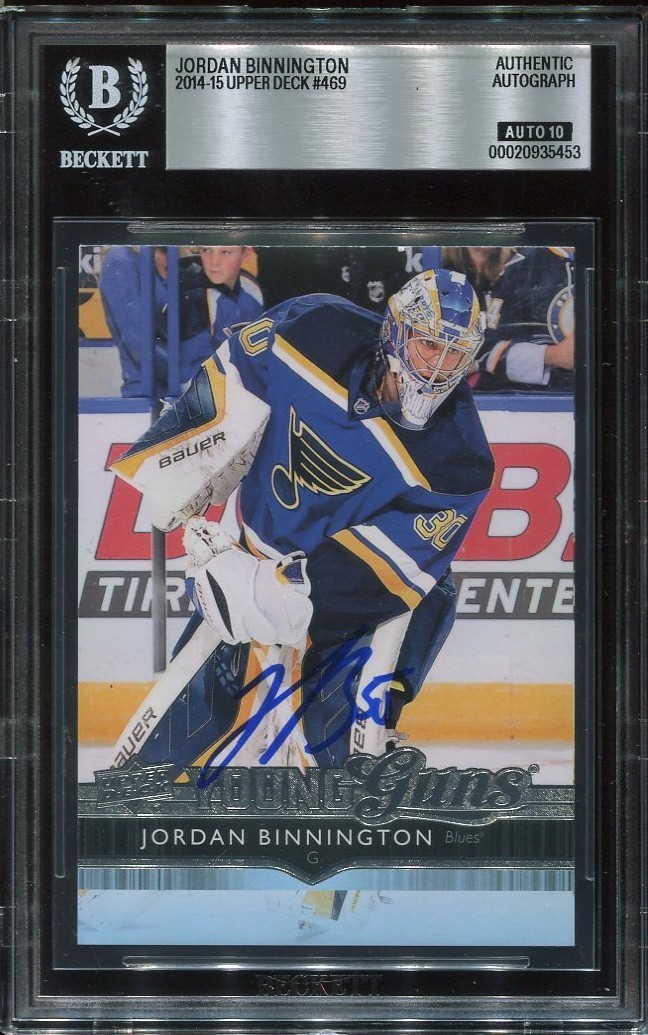 JORDAN BINNINGTON signed 2014 UD YOUNG GUNS ROOKIE CARD RC YG BECKETT 10 (BAS)
