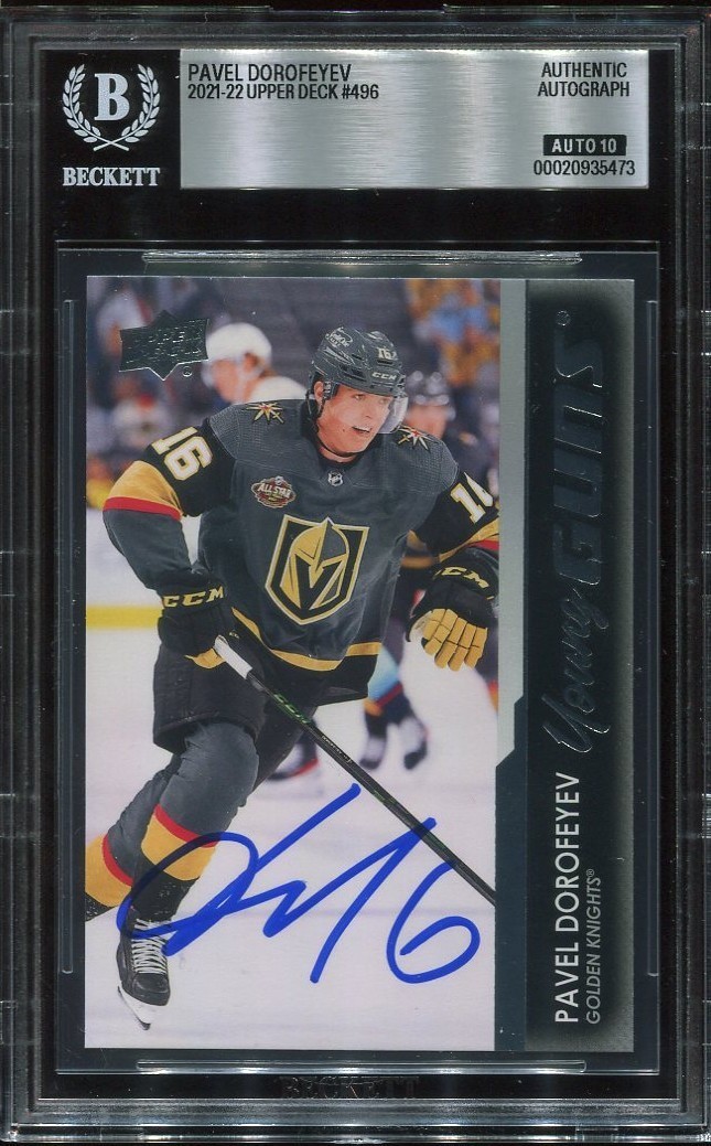 PAVEL DOROFEYEV signed auto 2021 UD YOUNG GUNS ROOKIE CARD RC YG BECKETT 10 BAS