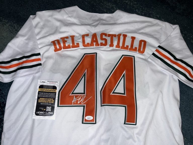Adrian Del Castillo Signed University Of  Miami Jersey Arizona DBacks JSA Auth