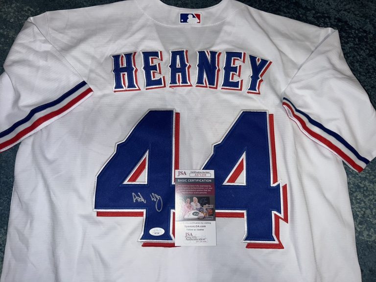Andrew Heaney Signed Texas Rangers Jersey 2023 World Series Champs JSA Auth