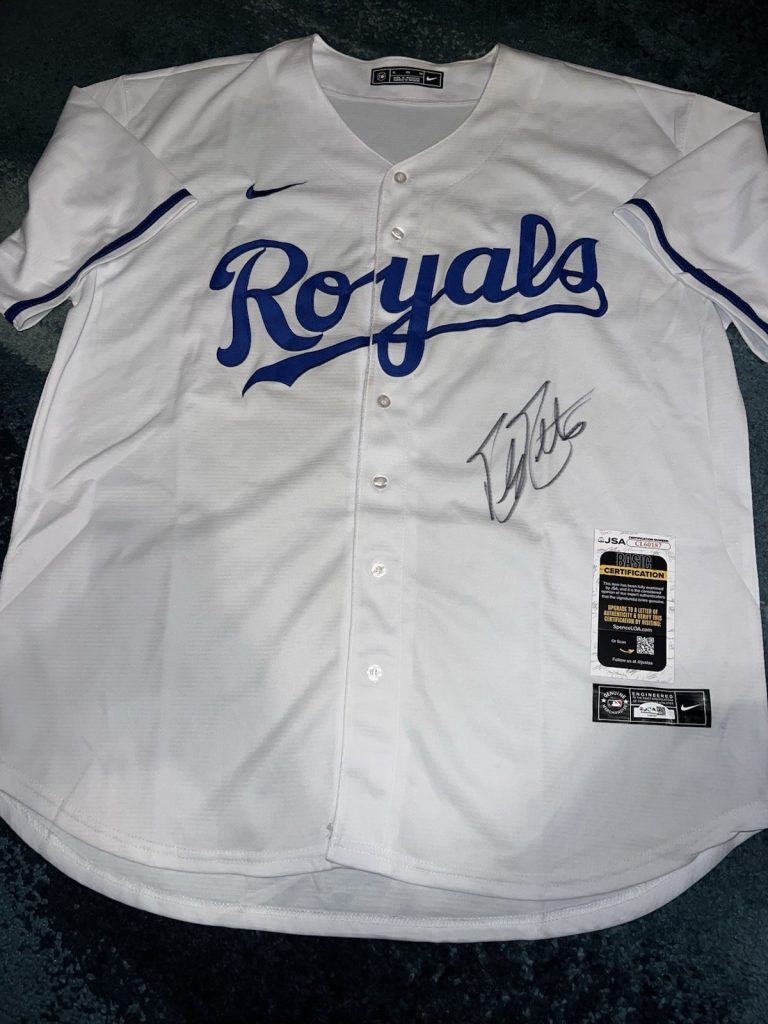 Mike Moustakas Signed Kansas City Royals Jersey Superstar Slugger JSA Auth
