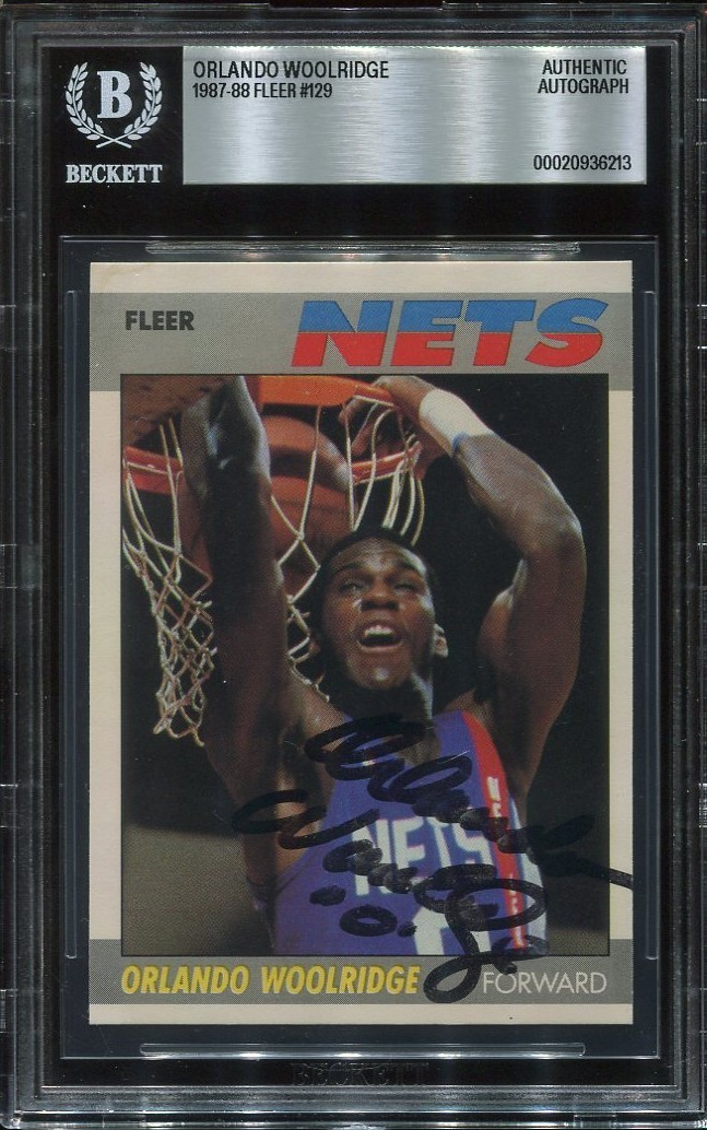 ORLANDO WOOLRIDGE signed autographed 1987 FLEER CARD BECKETT (BAS) RARE DECEASED