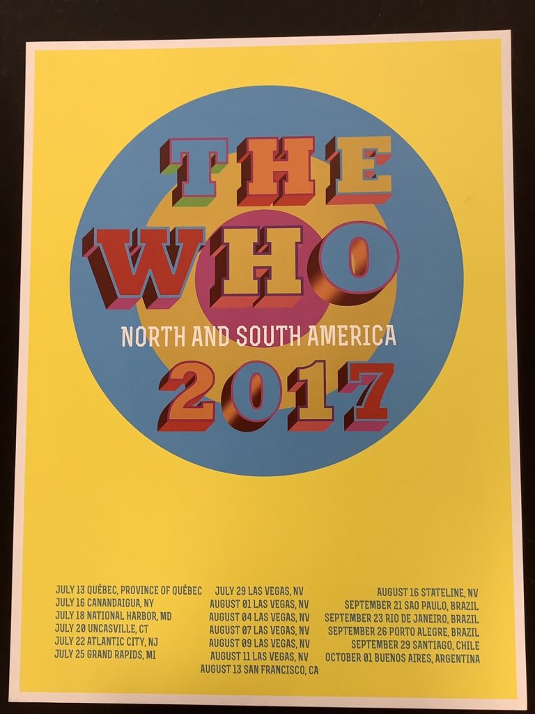 The Who Poster 2014 North & South America Tour Coachella Great Colors Las Vegas