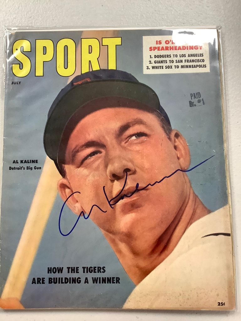 Al Kaline Signed Sport Magazine JSA Autograph NO LABEL July 1957 HOF 1980