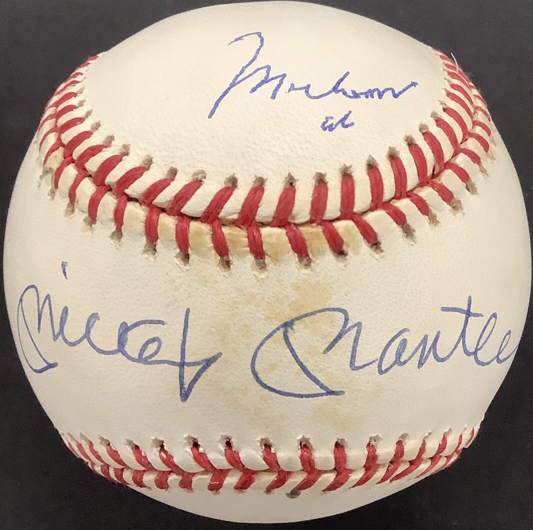 Mickey Mantle Signed Baseball Muhammad Ali Dual Autographs PSA/DNA UDA RARE 1of1