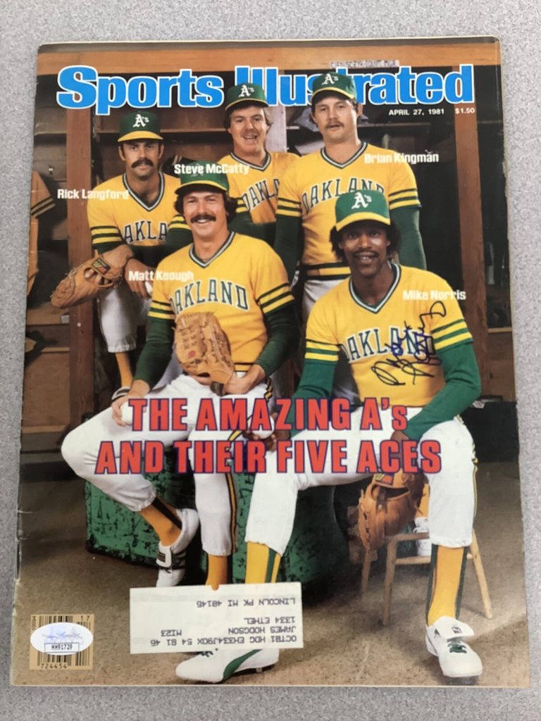 Mike Norris Signed Sports Illustrated Mag Baseball Autograph JSA 4/27/81