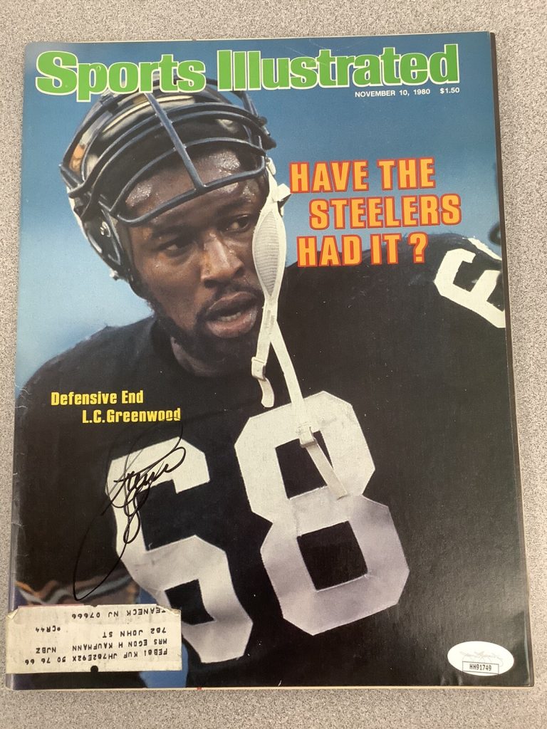 LC Greenwood Signed Sports Illustrated Mag Football Autograph JSA 11/10/80