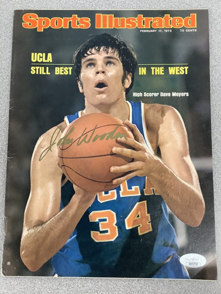 John Wooden Signed Sports Illustrated Mag UCLA Autograph No Label JSA 2/17/75