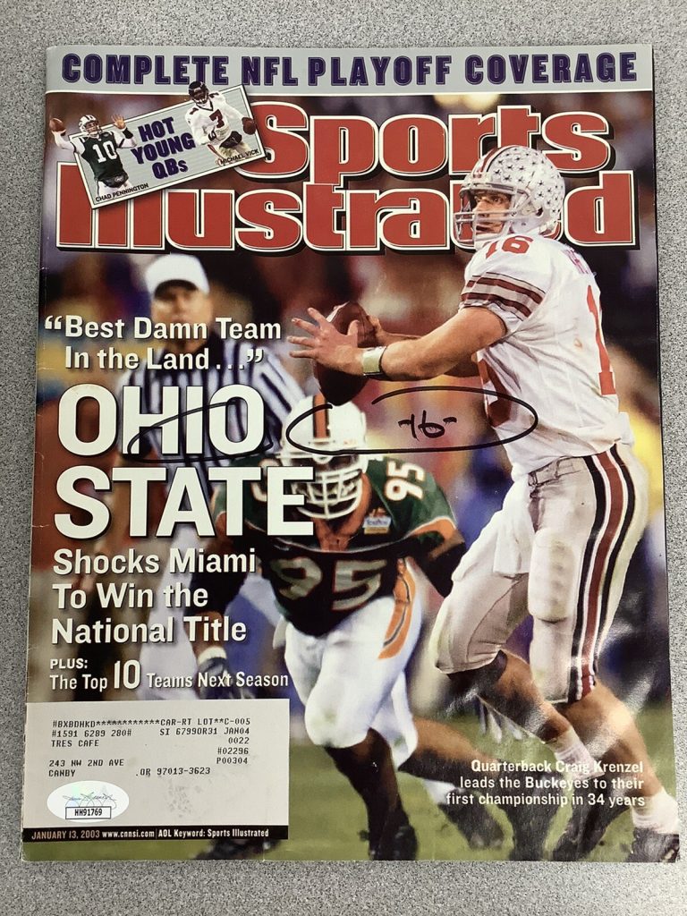 Craig Krenzel Signed Sports Illustrated Mag Ohio State Autograph JSA 1/13/03